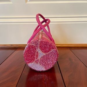 Pink sequin evening bag